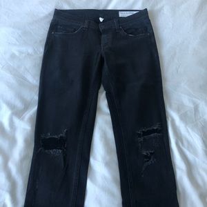 Rag and Bone Black Distressed Jeans